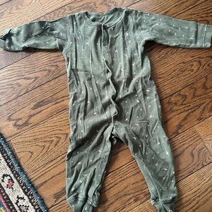 Poudre Organic green floral jumper / onesie, 18 months